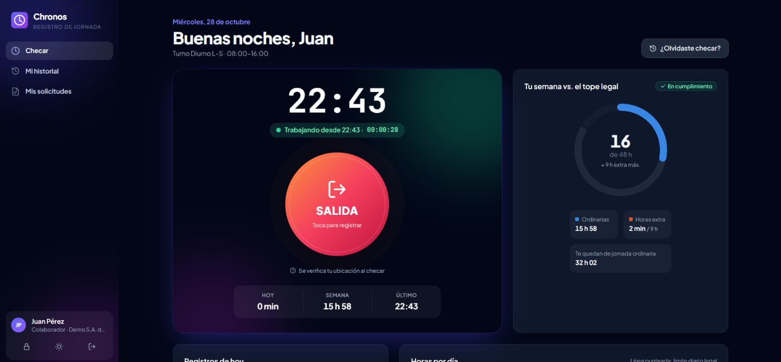 Plataforma para registro de horas para tu empresa de acuerdo a la LFT y STPS — imagen 13 de 13
