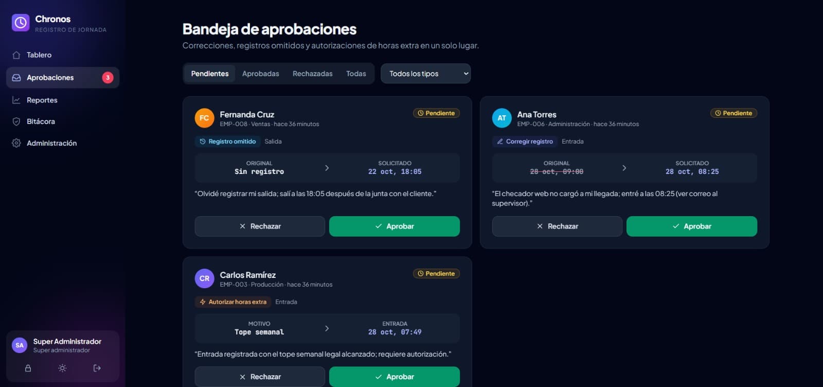 Plataforma para registro de horas para tu empresa de acuerdo a la LFT y STPS — imagen 4 de 13